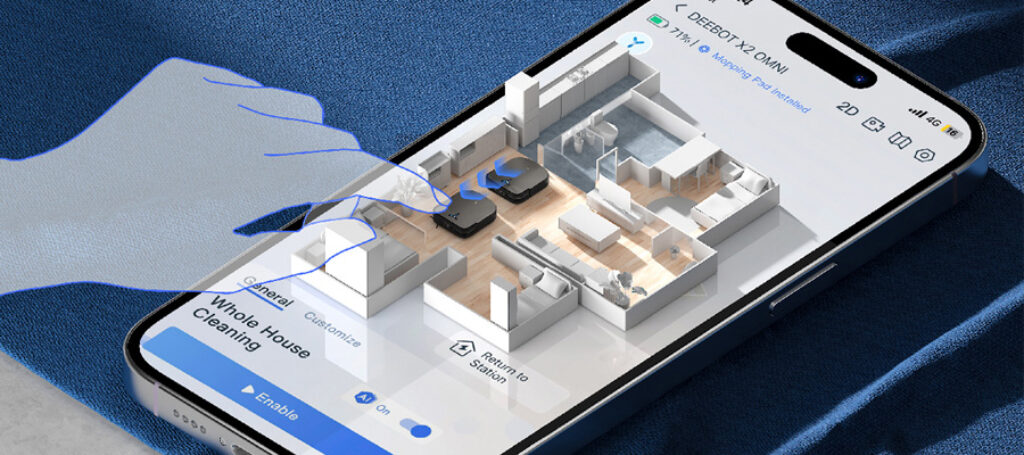 Ecovacs Deebot X2 Omni aplicatie