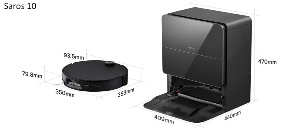 Roborock Saros 10 dimensiuni